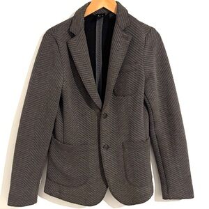 Armani Exchange Size XS Gorgeous Cozy Charcoal Herringbone Knit Blazer